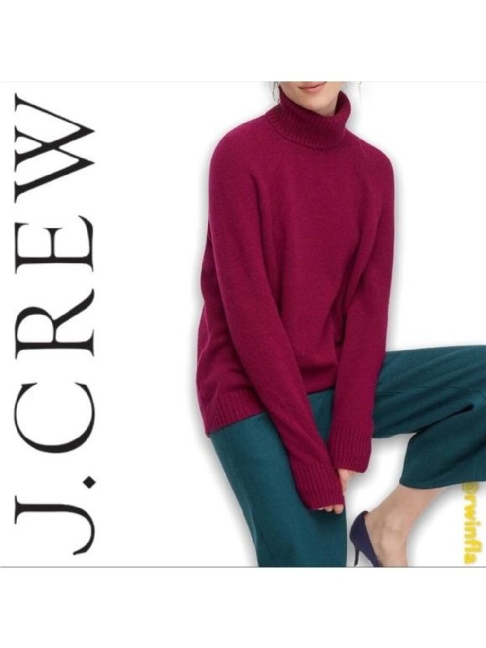 J Crew Supersoft Turtleneck wool & alpaca Sweater Pullover Preppy Burgundy XS
